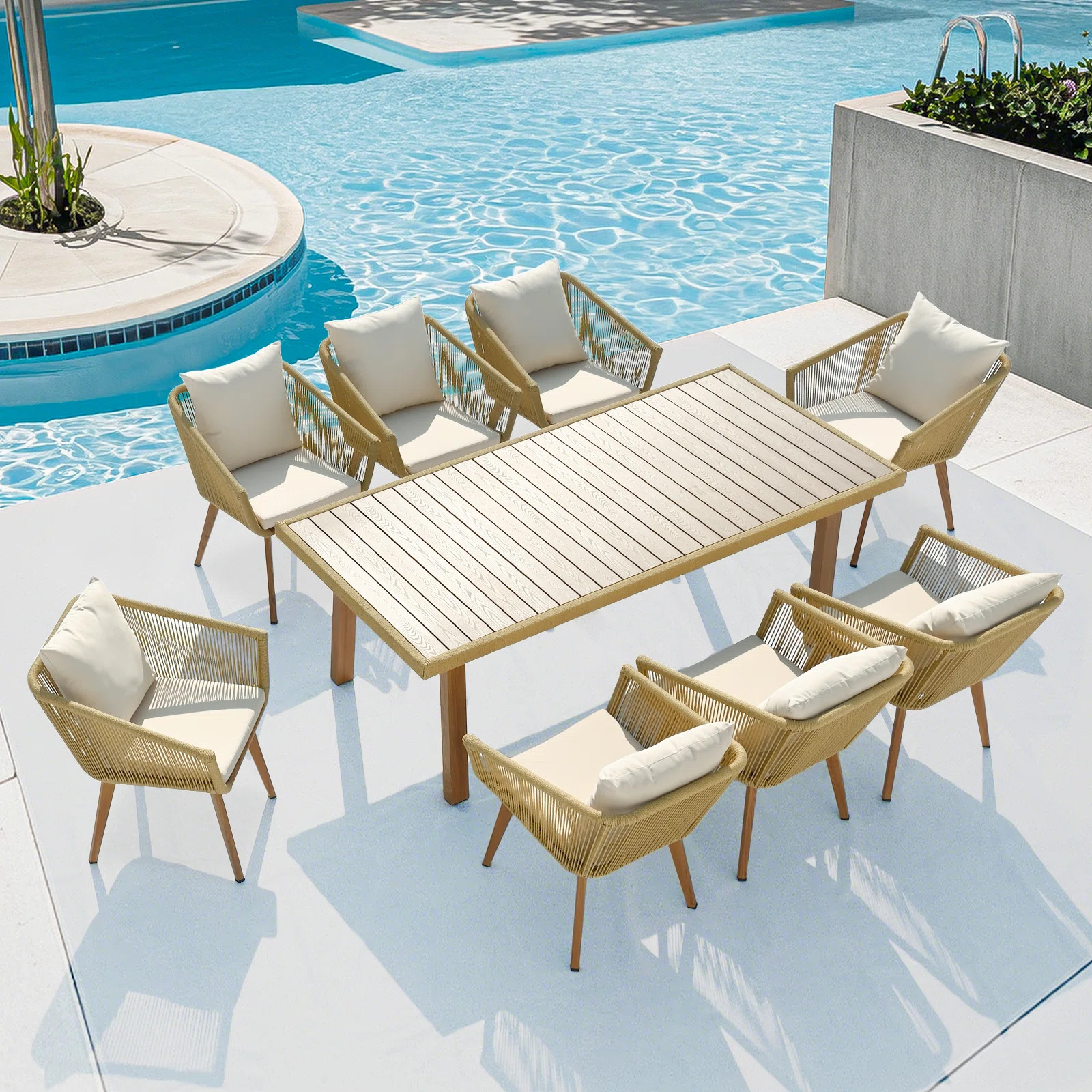 Rectangular Outdoor Dining Set with Cushions | Wayfair North America
