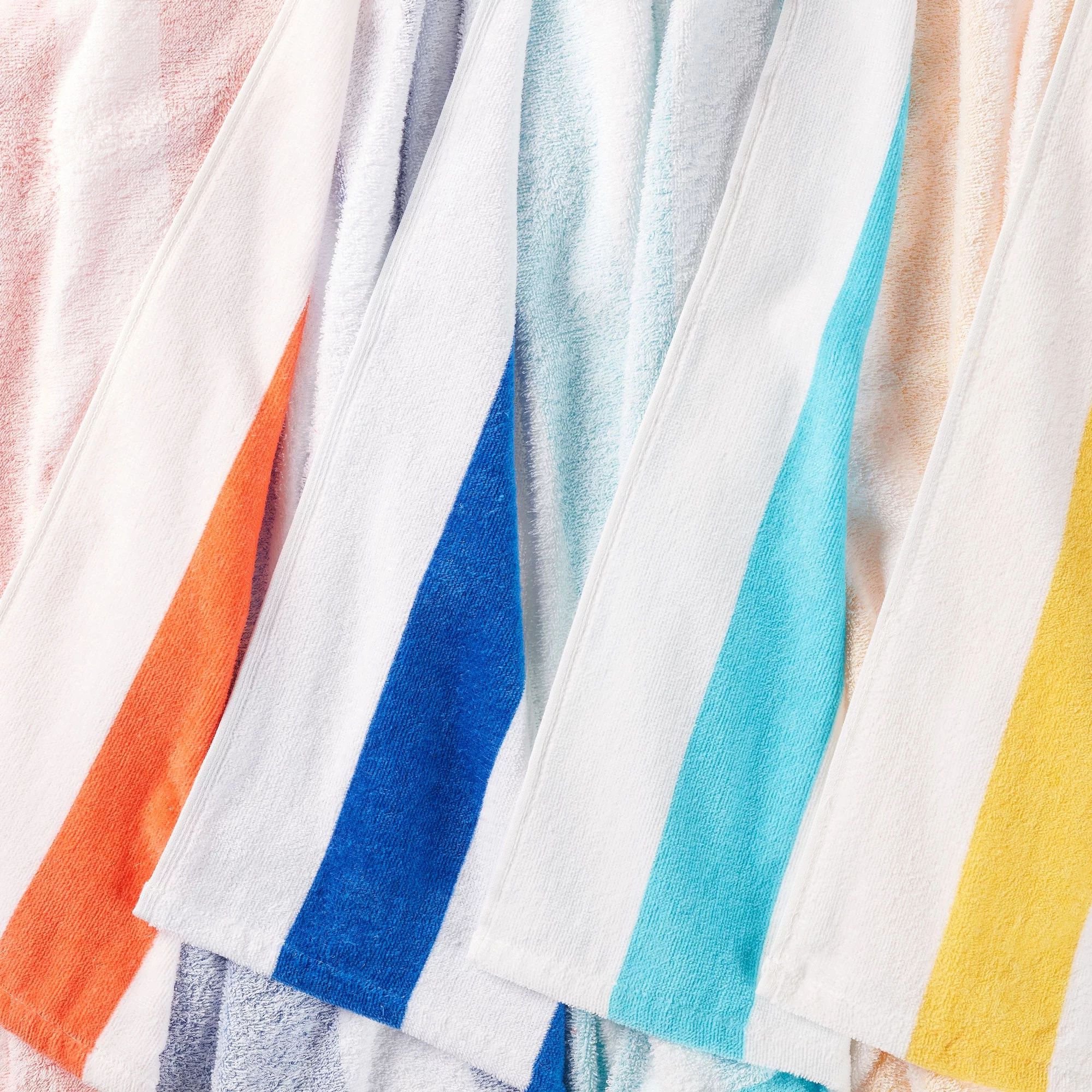 100% Cotton, Cabana Stripe Beach Towels, Assorted Colors, Set of 4, 28 in x 60 in | Walmart (US)