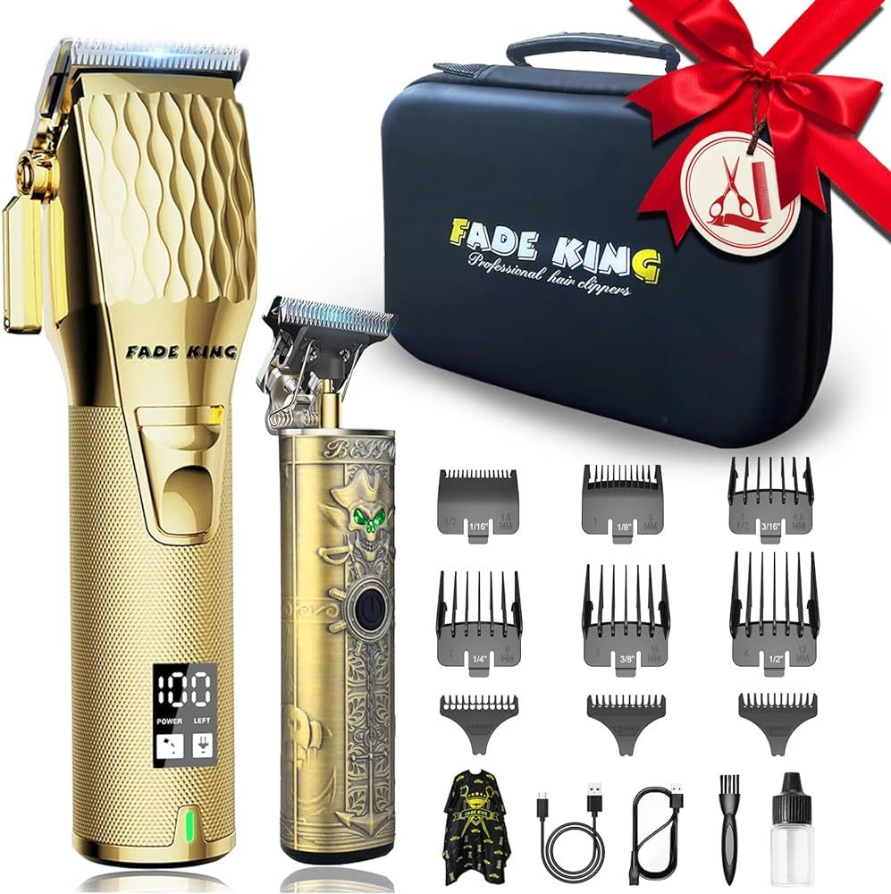 FADEKING® Professional Hair Clippers for Men - Cordless Beard Trimmer for Men, LCD Display Hair ... | Amazon (US)