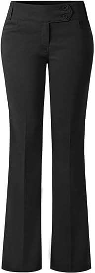 Design by Olivia Women's Relaxed Boot-Cut Stretch Office Pants Trousers Slacks | Amazon (US)