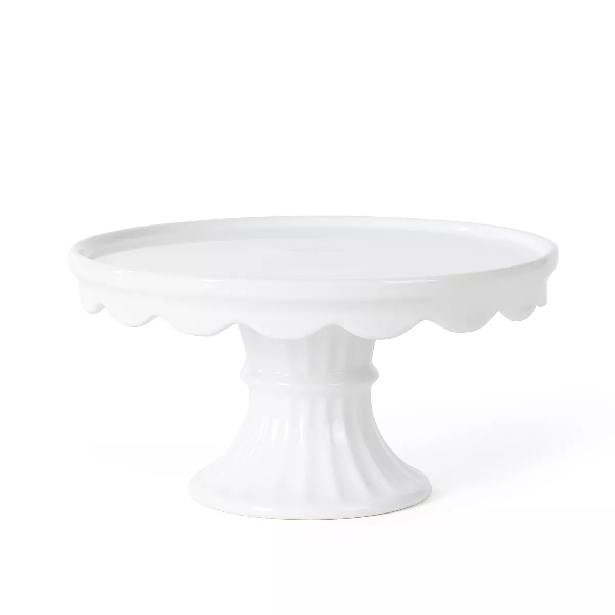 Martha Stewart Patterson 10" x 5.1" White Round Stoneware Cake Stand | Target
