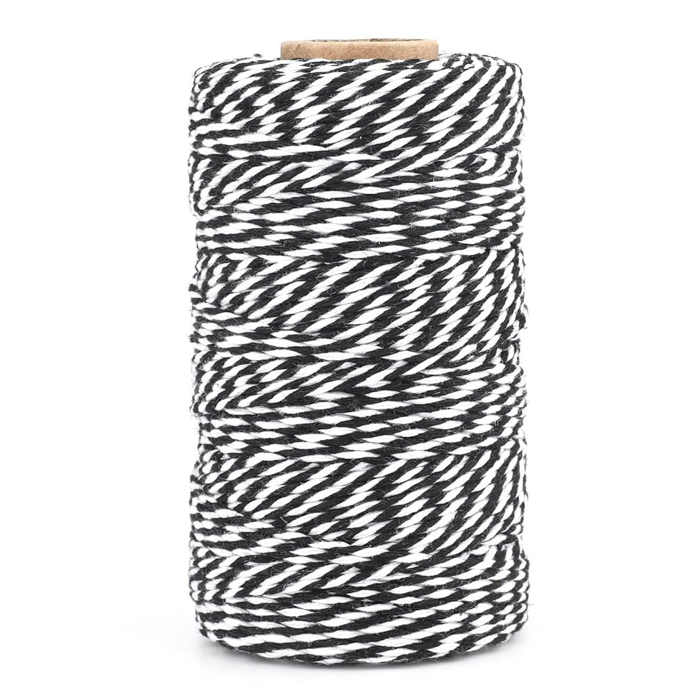 G2PLUS White and Black String, 2MM 328 Feet Cotton String, White Black Cotton Twisted Twine for H... | Amazon (US)