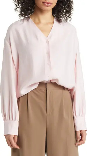 Nordstrom V-Neck Button Blouse | Nordstrom | Nordstrom