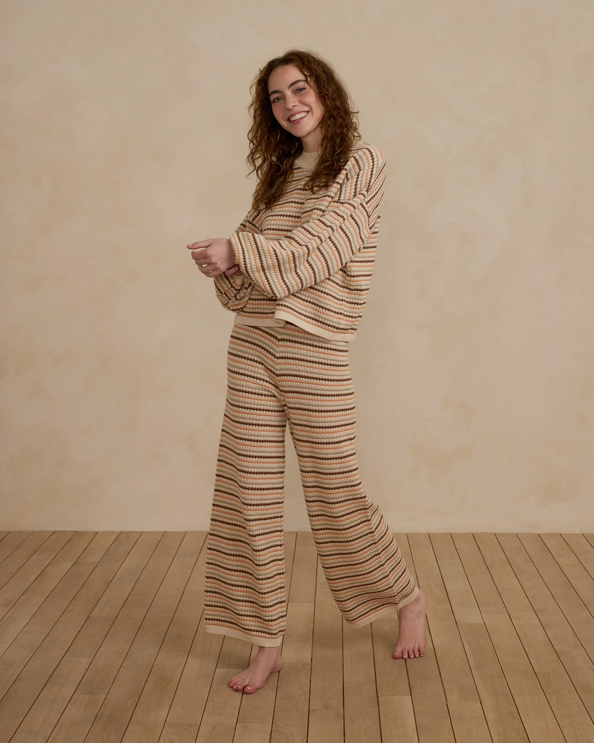 Knit Wide Leg Pant | Honeycomb Stripe | Rylee + Cru