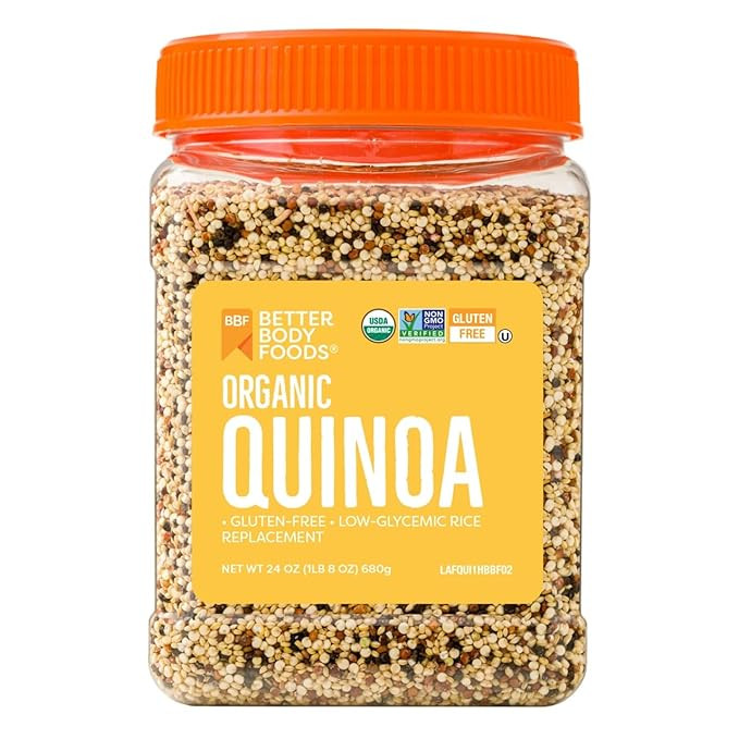 BetterBody Foods Organic Quinoa, Vegan, Gluten Free, Low Glycemic Rice Replacement, 24 ounce | Amazon (US)