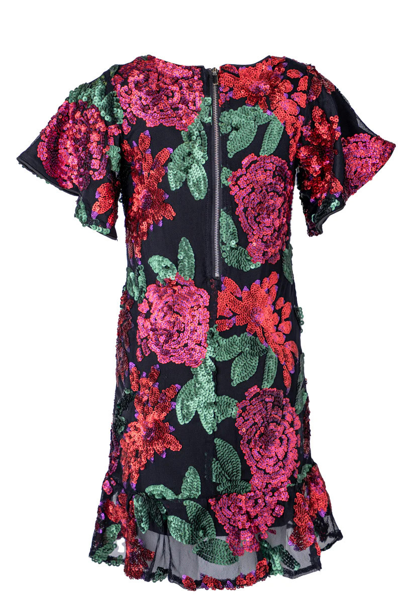 Mini Evelyn Dress in Floral Sequin | Ivy City Co