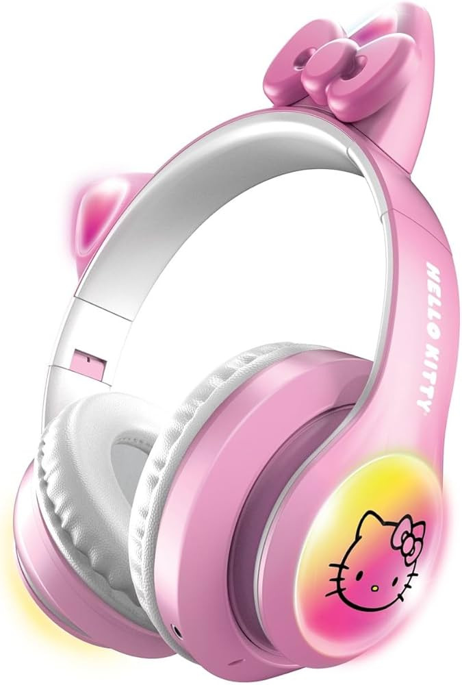 Hello Kitty Wireless Bluetooth Light-Up Headphones with Built-in Microphone, Foldable Design, Adj... | Amazon (US)