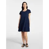 Time and Tru Women's Tiered Cotton Mini Dress with Short Sleeves, Sizes XS-XXXL | Walmart (US)