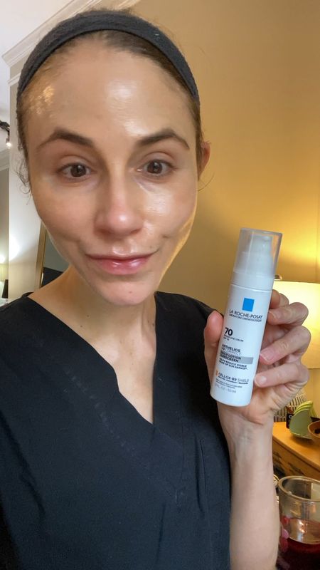 La Roche Posay Anthelios UV Correct SPF 70 sunscreen. This organic (chemical), fragrance free sunscreen has niacinamide to help with hyperpigmentation. It is not water resistant. Good daily facial moisturizer for fading discoloration. #skincare 

#LTKbeauty #LTKfindsunder50 #LTKVideo