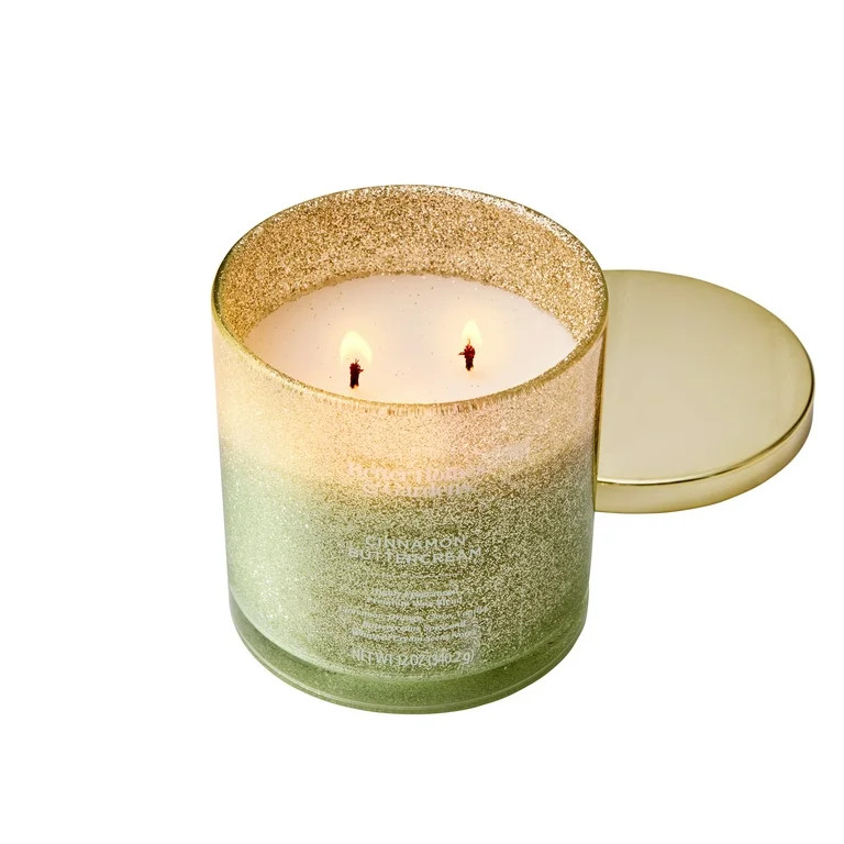 Better Homes & Gardens Cinnamon Buttercream Scented 2 Wick Glitter 12oz Jar Candle | Walmart (US)