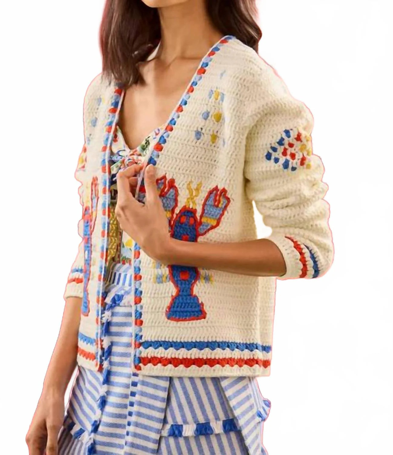 Callen Knit Cardigan In Lobster | Shop Simon