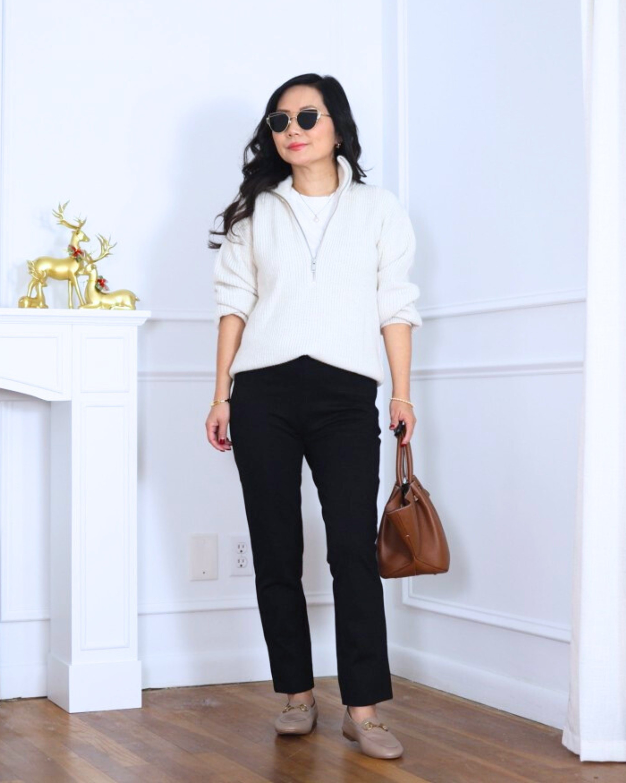 Clean, classic, and put-together — a half-zip sweater styled with Quince bootcut pants and loafers is an easy elevated look that works from errands to casual meetings. I’m 5’2, wearing size XS.

#LTKootd #LTKPetite #LTKOver40