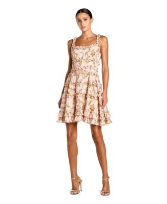 Women's Ruffle Floral Mini Dress | Macy's