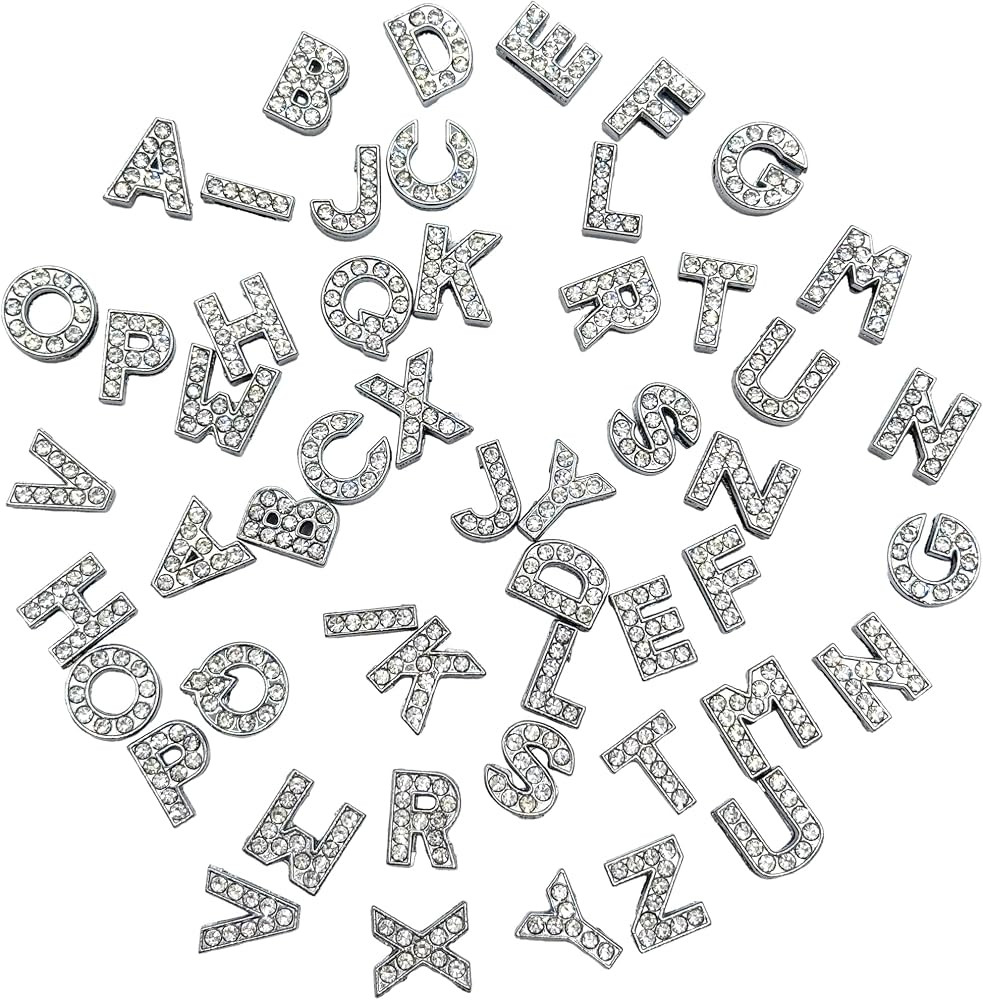 52pcs Rhinestone Letter Charms for DIY Jewelry Making, Sparkling Alphabet Charms Multi-Use for Ph... | Amazon (US)