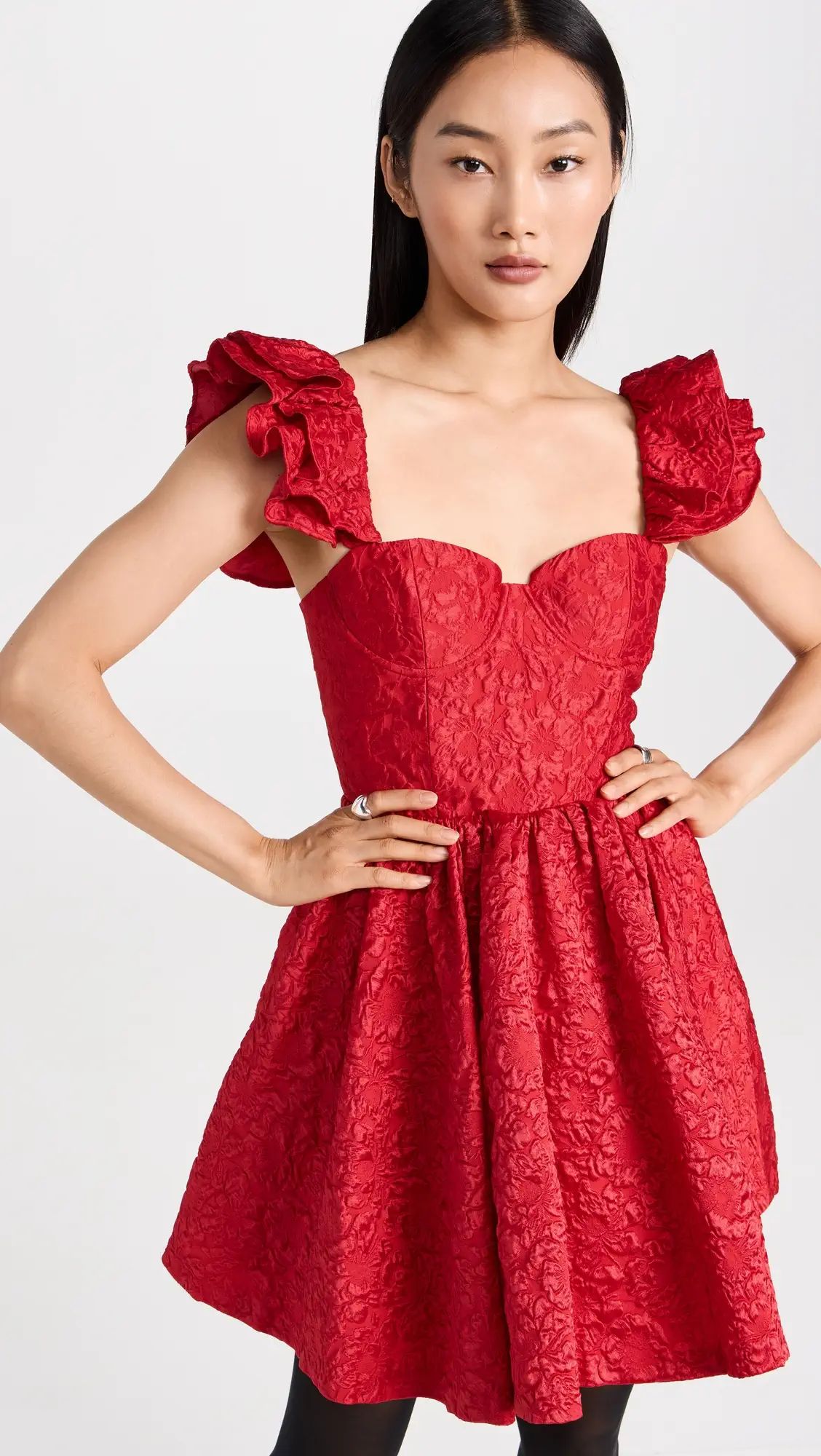alice + olivia Bina Ruffle Sleeve Mini Dress | Shopbop | Shopbop