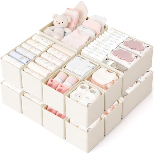 Drawer Organizer, 16 Pack Baby Dresser Organizer for Nursery, Foldable Closet Organizers and Stor... | Amazon (US)