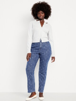 Curvy Extra High-Waisted Straight Jeans | Old Navy (US)