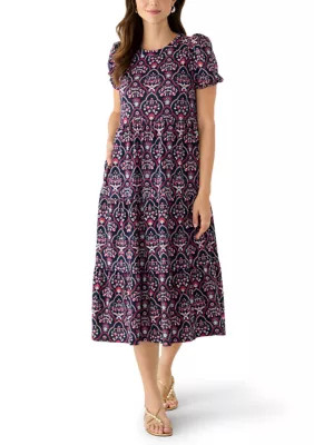 Women's Short Sleeve Terry Tiered Dress | Belk