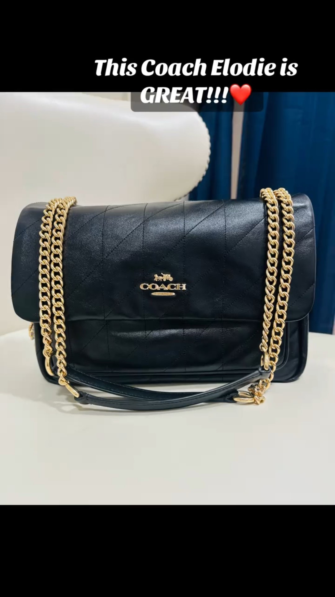 This Coach Elodie is EXCELLENT! It can be used as a crossbody or shoulder bag! The solid leather is ON SALE!! ❤️