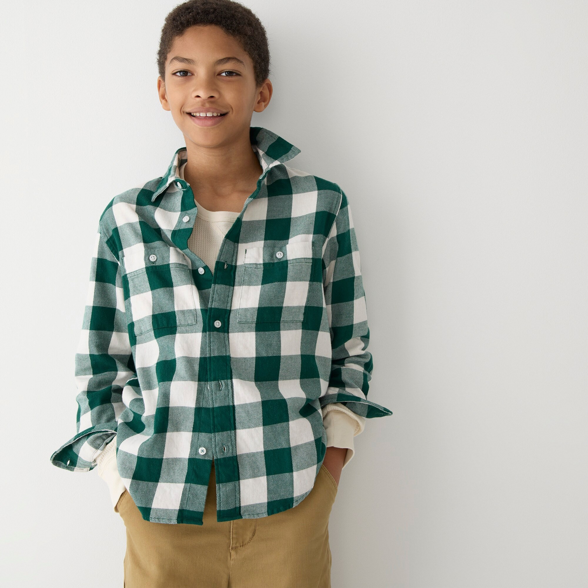 Kids' relaxed-fit shirt in lightweight flannel | J. Crew US