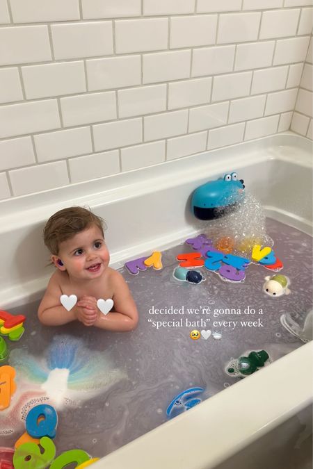 Incorporating a “special bath” every week!!! so fun - saw this idea and loved it!!! 🛁🎀 linking items we have & other fun Amazon bath items and bath bombs for kids!!! 

#LTKbaby