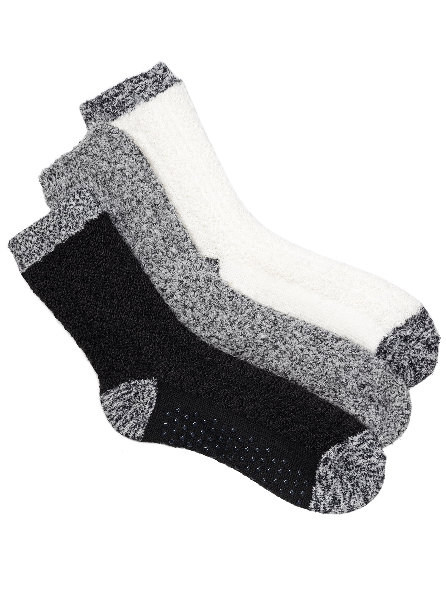 Joyspun Women’s Double Layer Crew Lounge Socks, 3-Pack, Fits Shoe Sizes 4-10 | Walmart (US)
