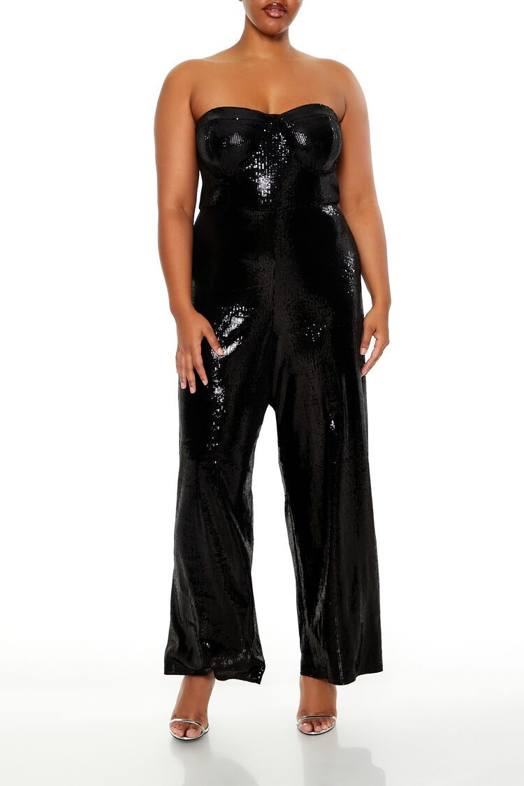 Plus Size Sequin Bustier Jumpsuit | Forever 21