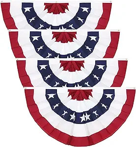 3 x 6 Ft American Pleated Fan Flag, USA Patriotic Half Fan Bunting Flag, 4th of July Decorations ... | Amazon (US)