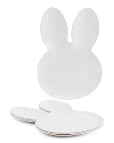 Set Of 4 Speckle Bunny Head Plates | TJ Maxx
