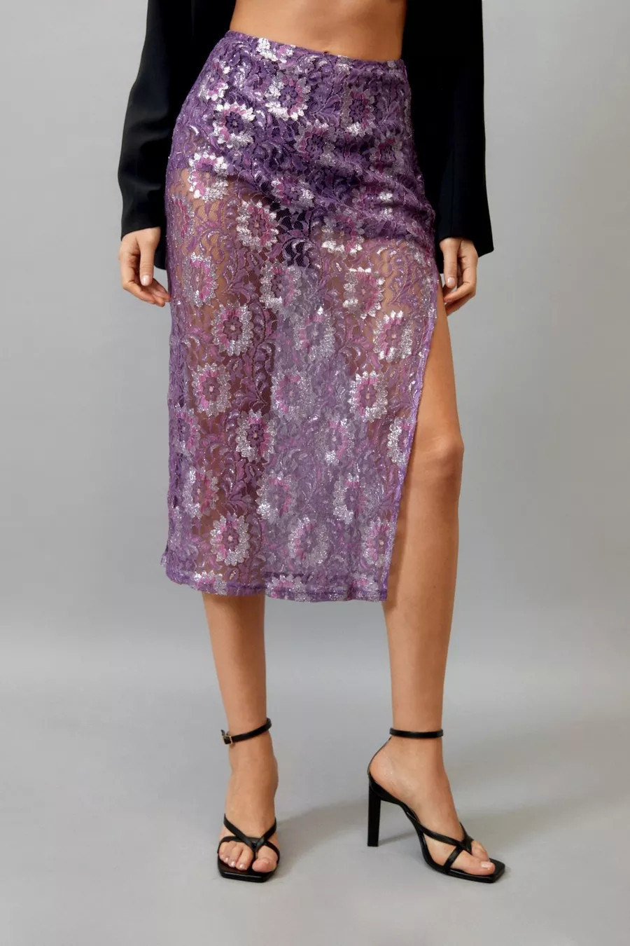 Sheer Lace Slip Skirt | Nasty Gal (US)