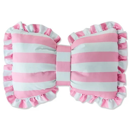 Striped Bow Decorative Pillow, Pink and White, 18" x 13", Easter by Way To Celebrate | Walmart (US)