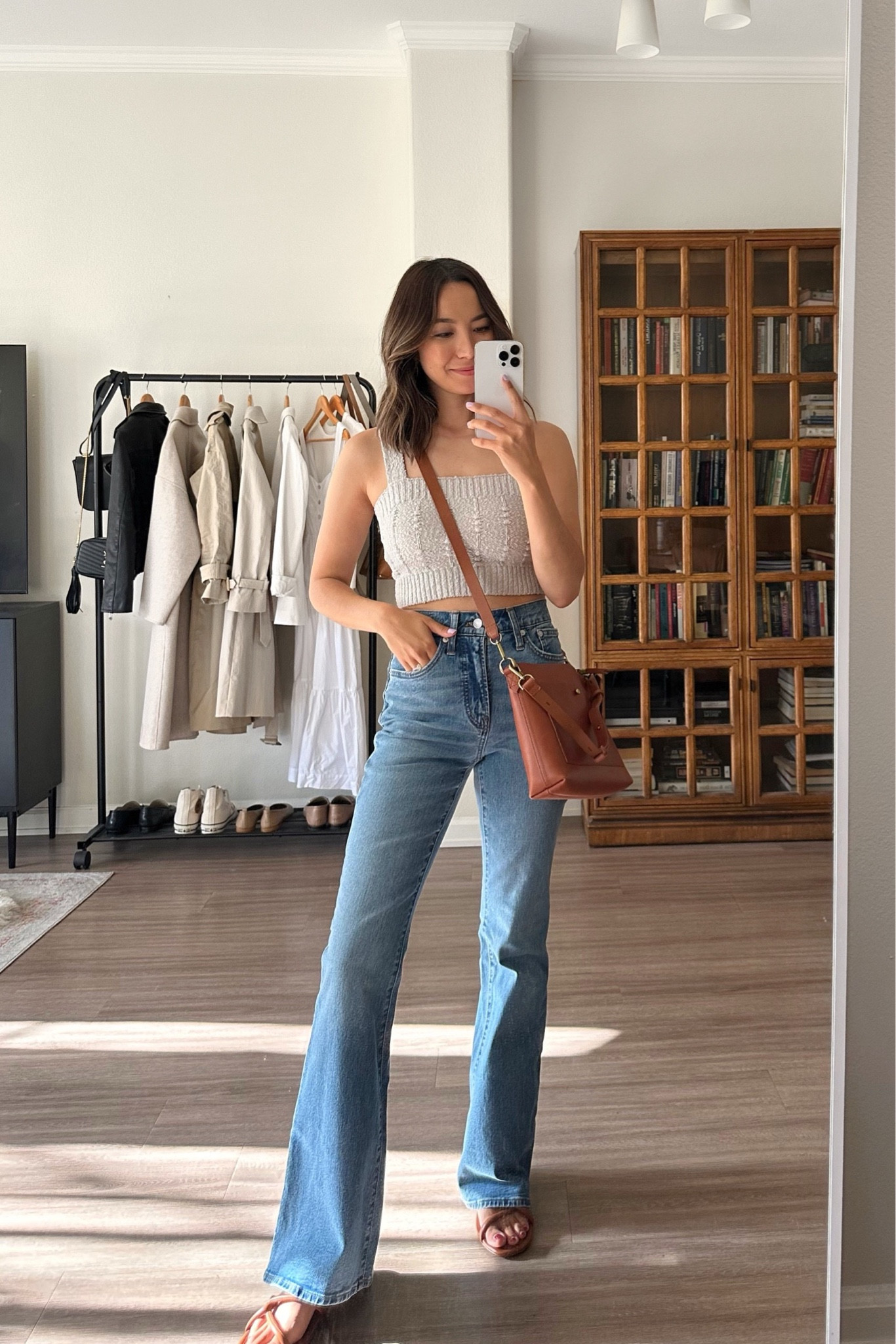 Casual spring outfit with flare jeans 

- Madewell, spring outfit, casual outfit, top, tank, denim, flare jeans, blue jeans, sandals, purse, tote, comfy outfit 

#LTKworkwear #LTKunder100 #LTKstyletip