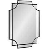 Kate and Laurel Hogan Modern Scallop Wall Mirror, 18 x 24, Black, Decorative Glam Wall Decor | Amazon (US)
