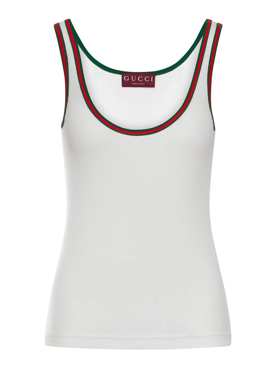 RIBBED COTTON TANK TOP WITH WEB | Suitnegozi INT