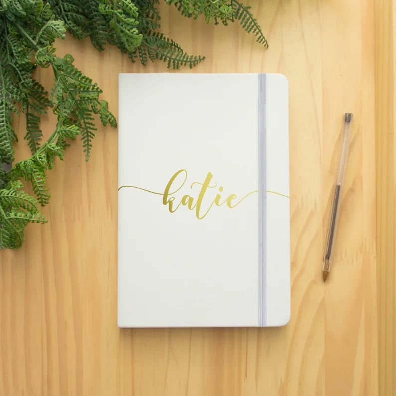 A5 Notebook With Personalised Name in Script Text. Book With - Etsy | Etsy (US)