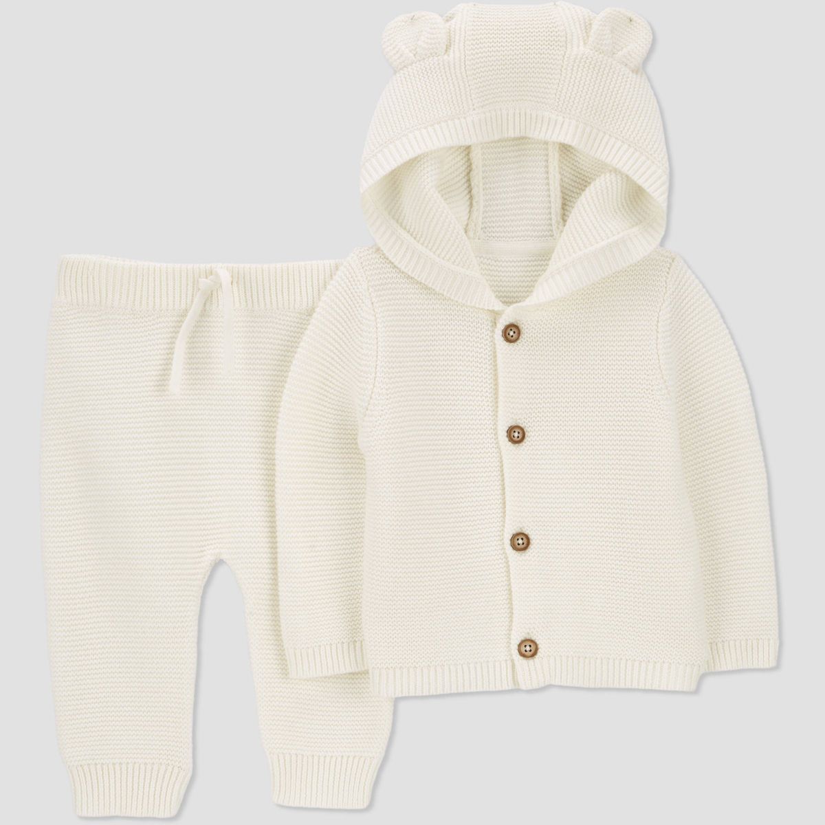 Carter's Just One You® Baby Girls' Bear Hooded Top & Bottom Set - Off-White | Target