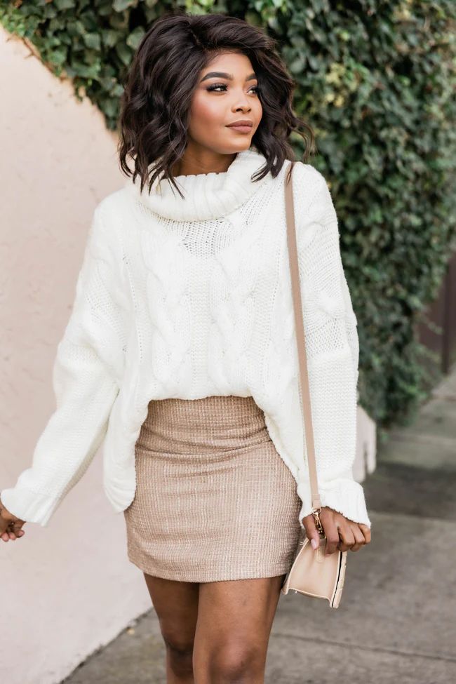 Interesting Intentions Ivory Turtleneck Sweater | The Pink Lily Boutique