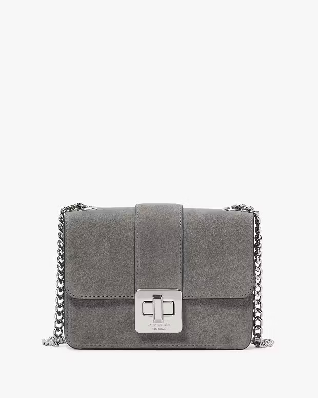 Phoebe Suede Turnlock Mini Flap Crossbody | Kate Spade Outlet