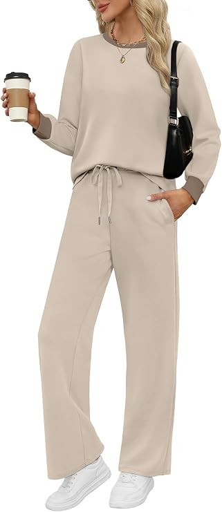 WIHOLL Lounge Sets for Women 2 Piece Travel Vacation Outfits Fall 2026 Sweatsuit Tracksuit | Amazon (US)