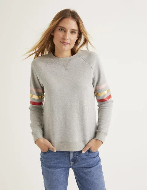 The Sweatshirt - Grey Marl/Metallic Stripe | Boden (US)