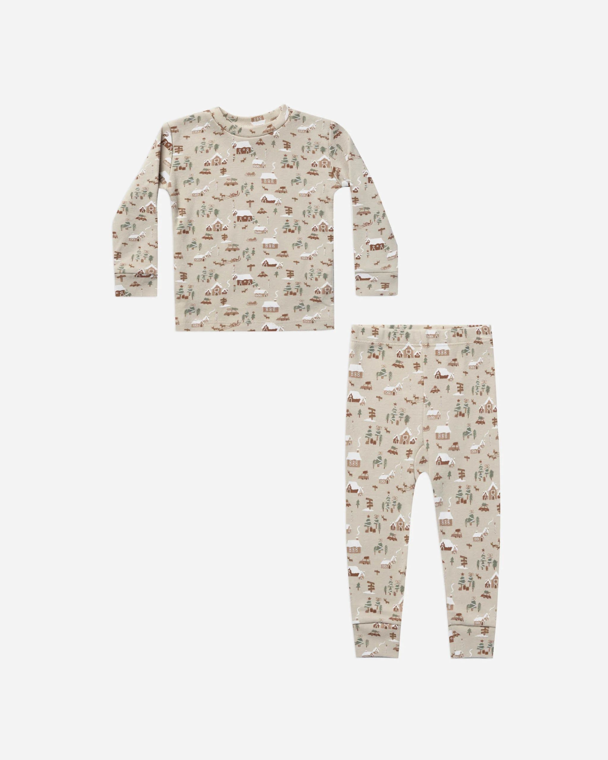 organic long sleeve pajama set || north pole | Rylee + Cru