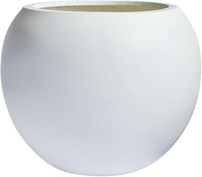 DTY Signature Mount Sherman 1-Piece Fiberstone Planter for Indoor/Outdoor, White, 10" H x 13" Dia... | Amazon (US)