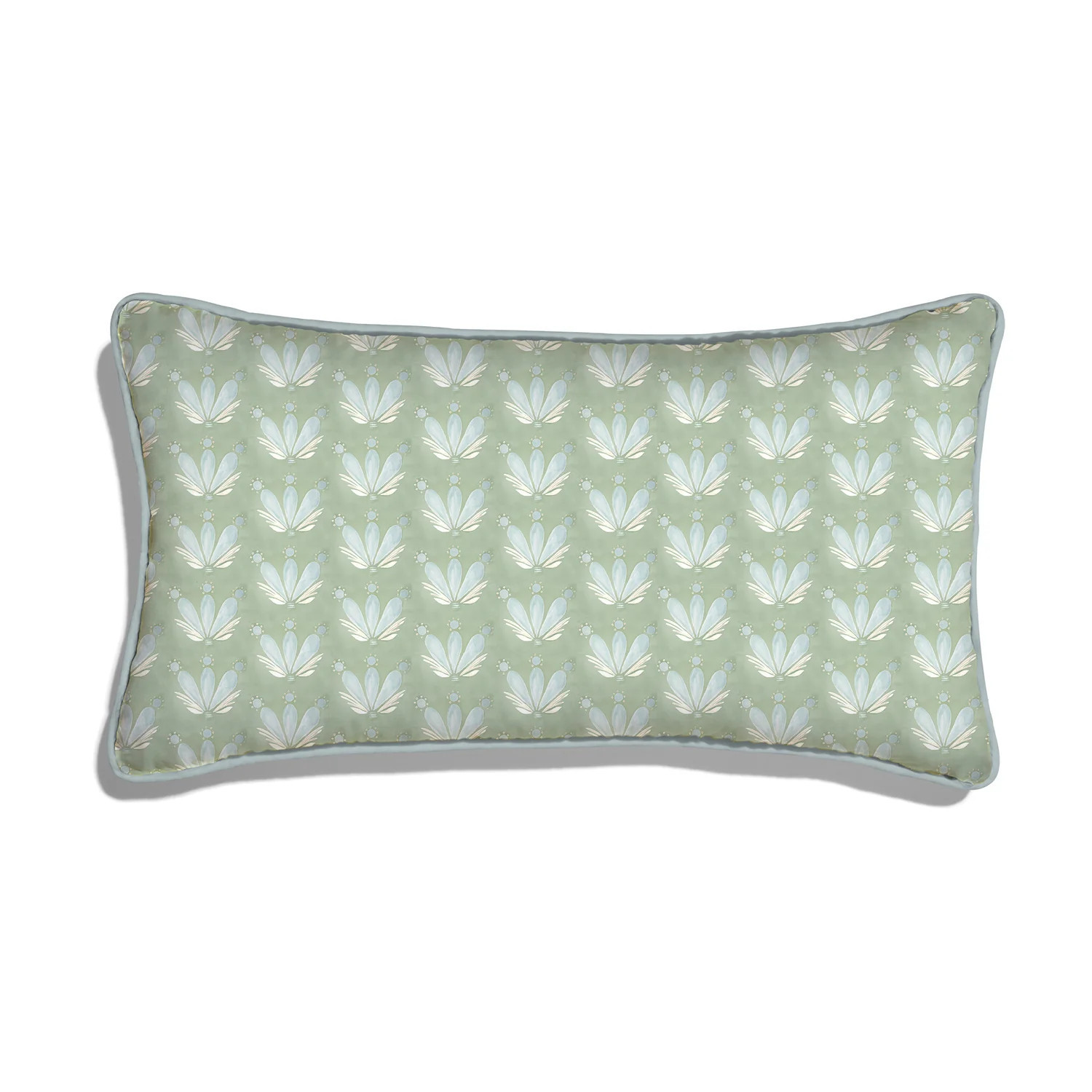 Blue & Green Floral Drop Repeat Pillow | Pepper
