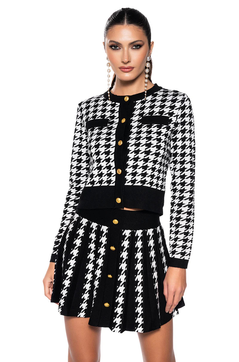 DUTCHESS HOUNDSTOOTH CARDIGAN | AKIRA