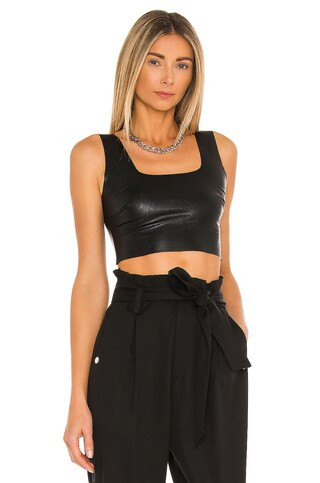 Commando Faux Leather Crop Top in Black from Revolve.com | Revolve Clothing (Global)
