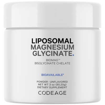 Codeage Magnesium Glycinate Powder, Unflavored Bisglycinate Magnesium Chelated Mineral Non-GMO - 3 oz | Target