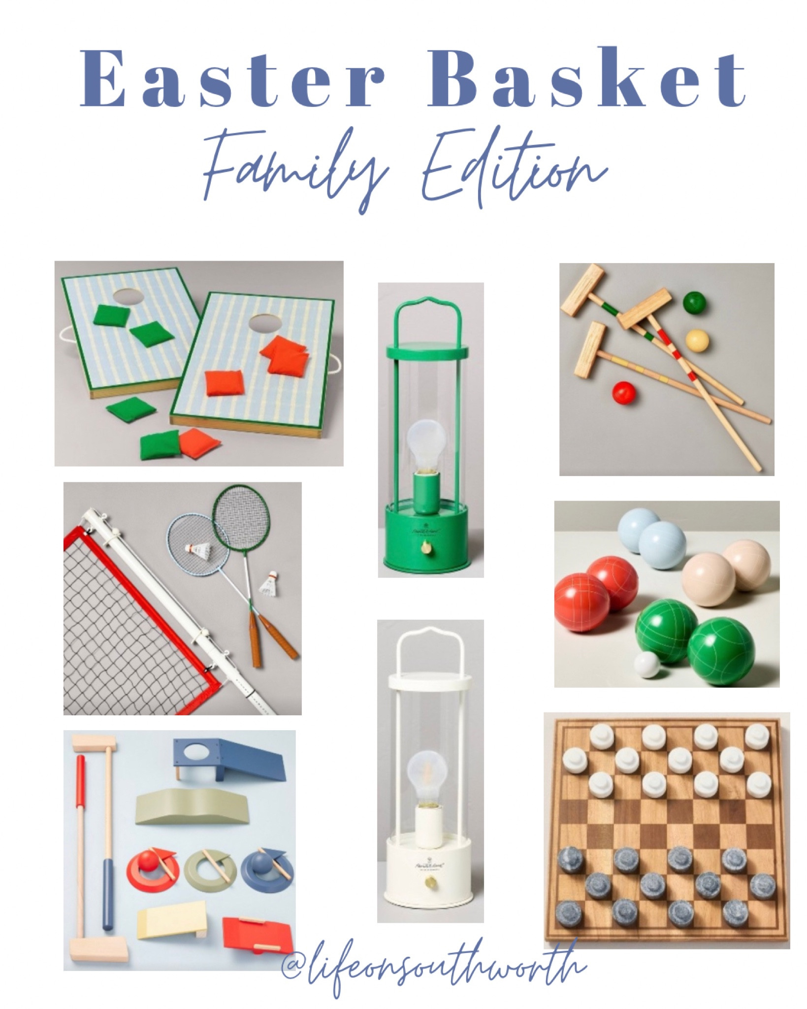 Family gifts are one of my favorite gifts to give & receive. These Hearth & Hand games & outdoor finds are perfect for bigger kids’ Easter or birthday gifts. The checkers set is so classic & pretty to sit around as part of your home decor too! 

#LTKActive #LTKFamily #LTKSpring