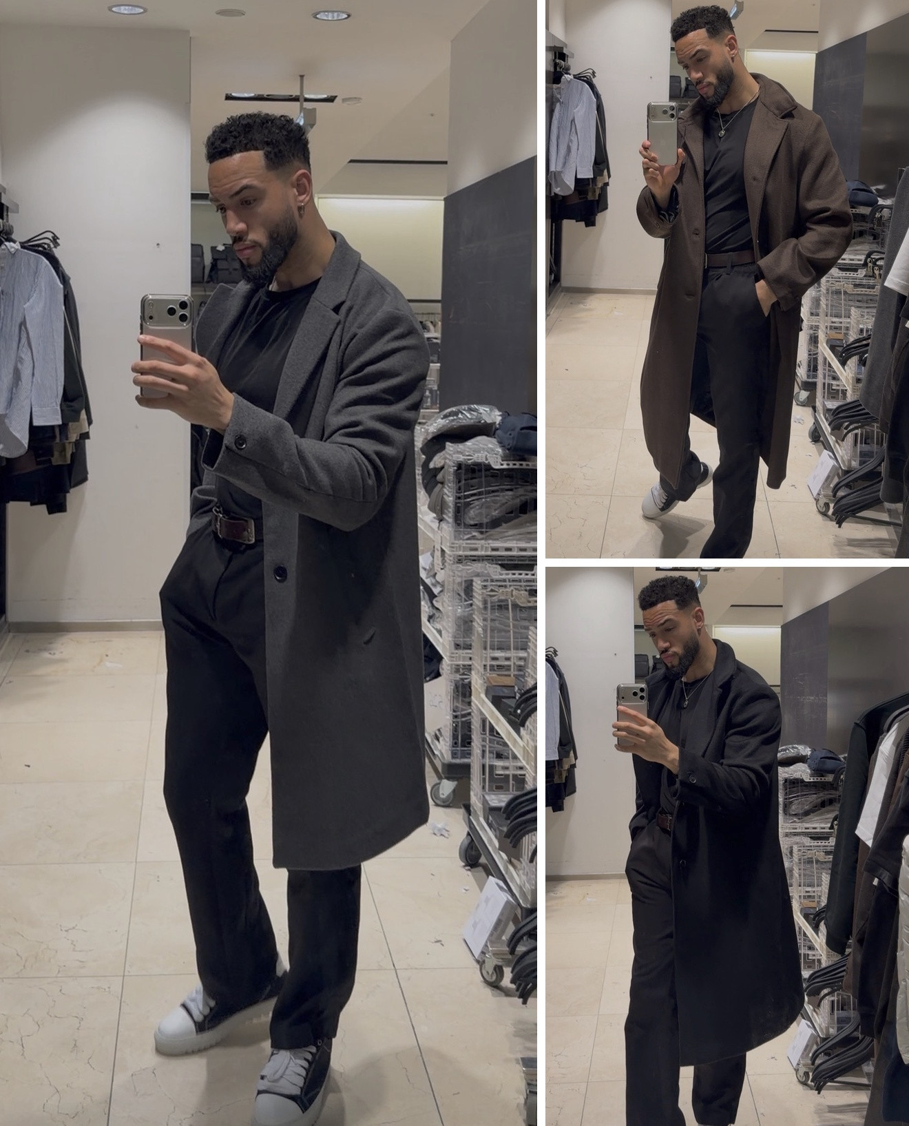 Three coats, one autumn wardrobe 🤎 Grey, chocolate brown or classic black, which would you choose?

Styled with dark trousers and trainers for an easy smart casual look. Shop similar men’s overcoats below to recreate these outfits.

I’m 6ft for reference. 

 #LTKuk #LTKautumn #LTKmens