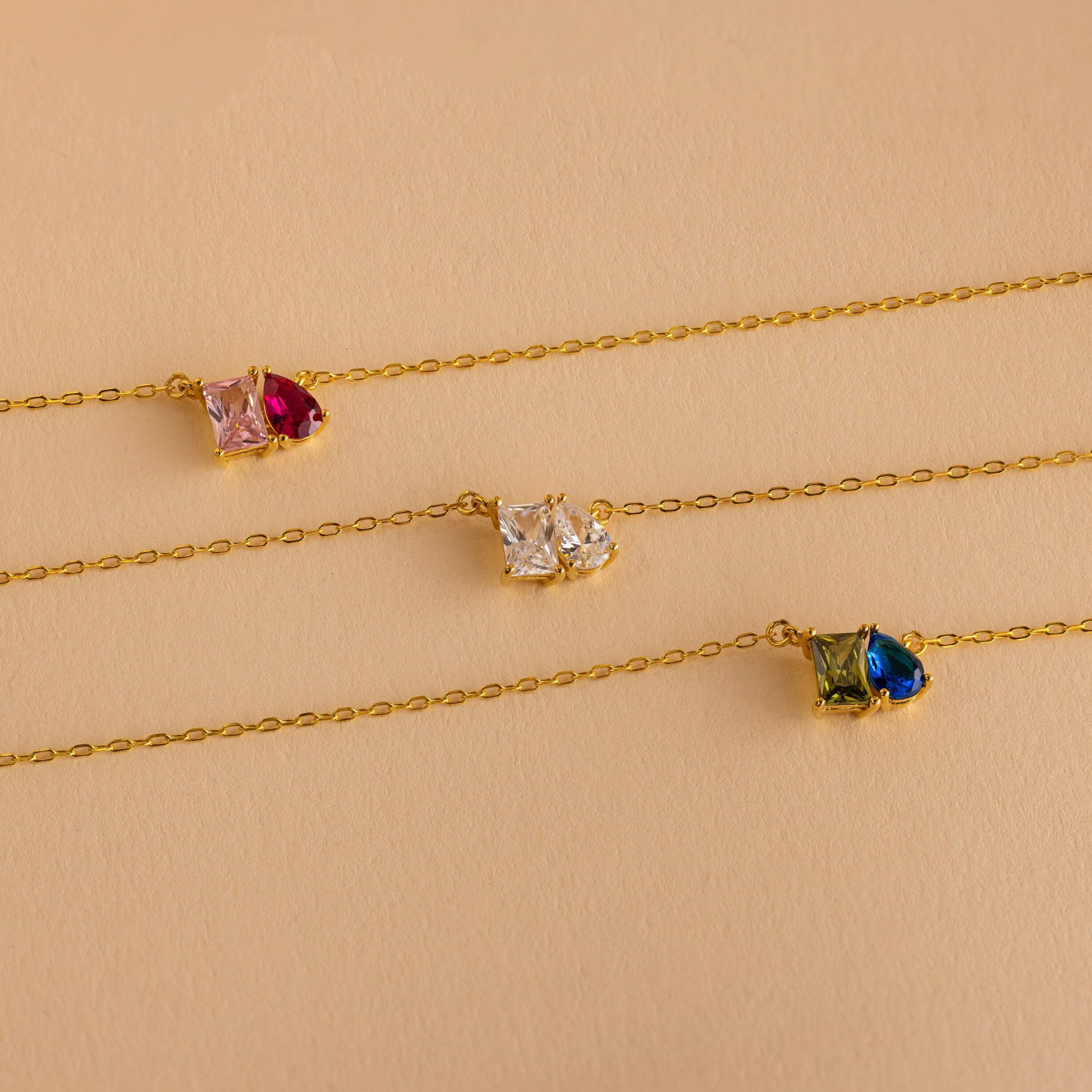 Toi et Moi Birthstone Necklace | Caitlyn Minimalist