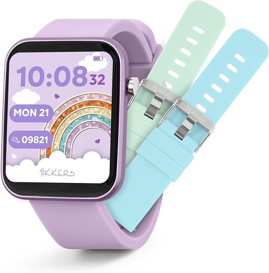 Tikkers Smart Series 13 Smart Watch and Lilac Silicone Strap Set | Amazon (UK)